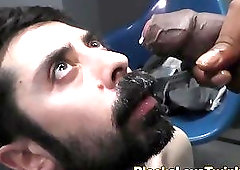 White guy rides black rod