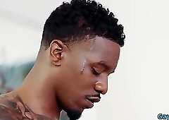 Big dick gay interracial sex with cumshot