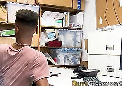 Black shoplifter rams raw