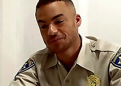 Inked stud blows cock before breeding with police officer