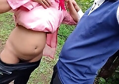 Desi village fashion sex fest with city couple exploring the jungle delights