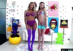 Wild ass to mouth fun with a busty blonde and her girlfriend