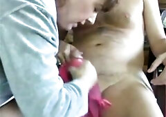 Step Mommy gives her hunk a valuable morning treat, pulling his panties down in advance of sucking and jerking off him to a worthy erection. This Babe