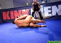 Wrestling amateur anally drilled by stud