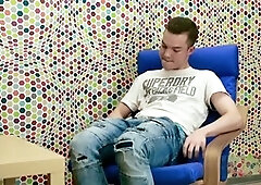 Slim brown-haired Ethan O gets off and shoots his load!