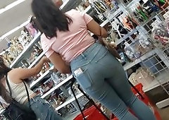 BIG ASS teen in tight jeans