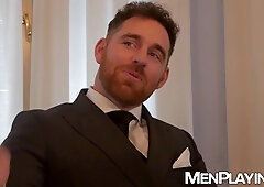 Stud Austin Sugar is double teamed by suited daddies