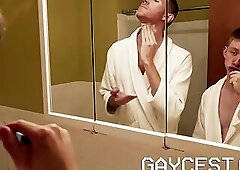 twink blows stepdad before getting barebacked in the sauna