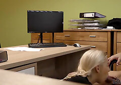 LOAN4K. Lustful blonde bangs for a new Mercedes or rental