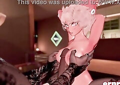 vrchat a lustful mouse gal sucks and screws a demon e-male
