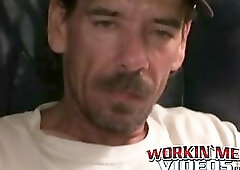 Older dude takes out his thick throbbing cock for a jerkoff