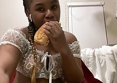 eighteen year old whore get filthy with a sandwich