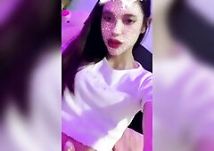 Cute Ladyboy cum on her hand