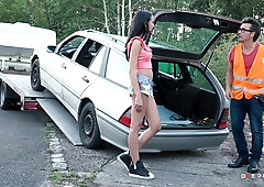 Dirty Whore Francys Belle Pays With Outdoors Sex