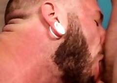 Tattooed stud sprays cums after sucking cock and raw sex