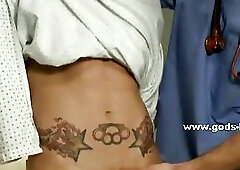 Sexy looking stud caught in the shower