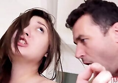 Abella Danger's taut holes stretched by 2 biggest dongs. James and Markus double permeate her butt and twat, filling her with cum. A immodest fac