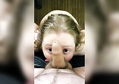 My eighteen yo doxy wife sucks my dong on episode for the 1st time and shows off her collar.