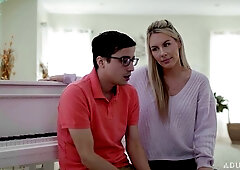 Gorgeous blonde model Bunny Madison is enjoying hard penetration