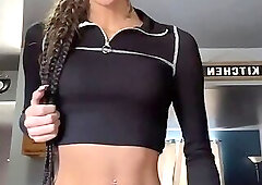 Jerking off in the kitchen and busting a nut