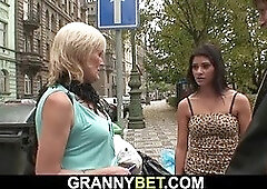 Old granny prostitute is picked up and fucked