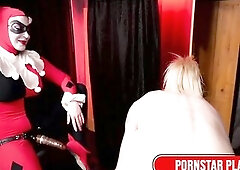 TS Whore Aphrodite Adams Rides The Large Sex-toy Of Blond Whore Leya Falcon