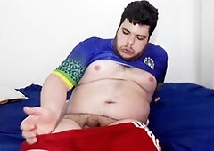 Plump, otter, jugando futbol