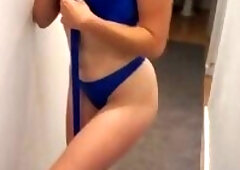 She passes the broom....