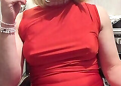 Lady(not) in red dress smoking