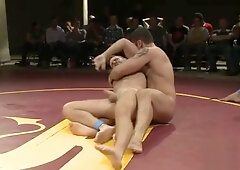 Wrestling handsome hunks get rough
