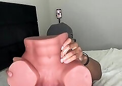 Sexy daddy plays with toy